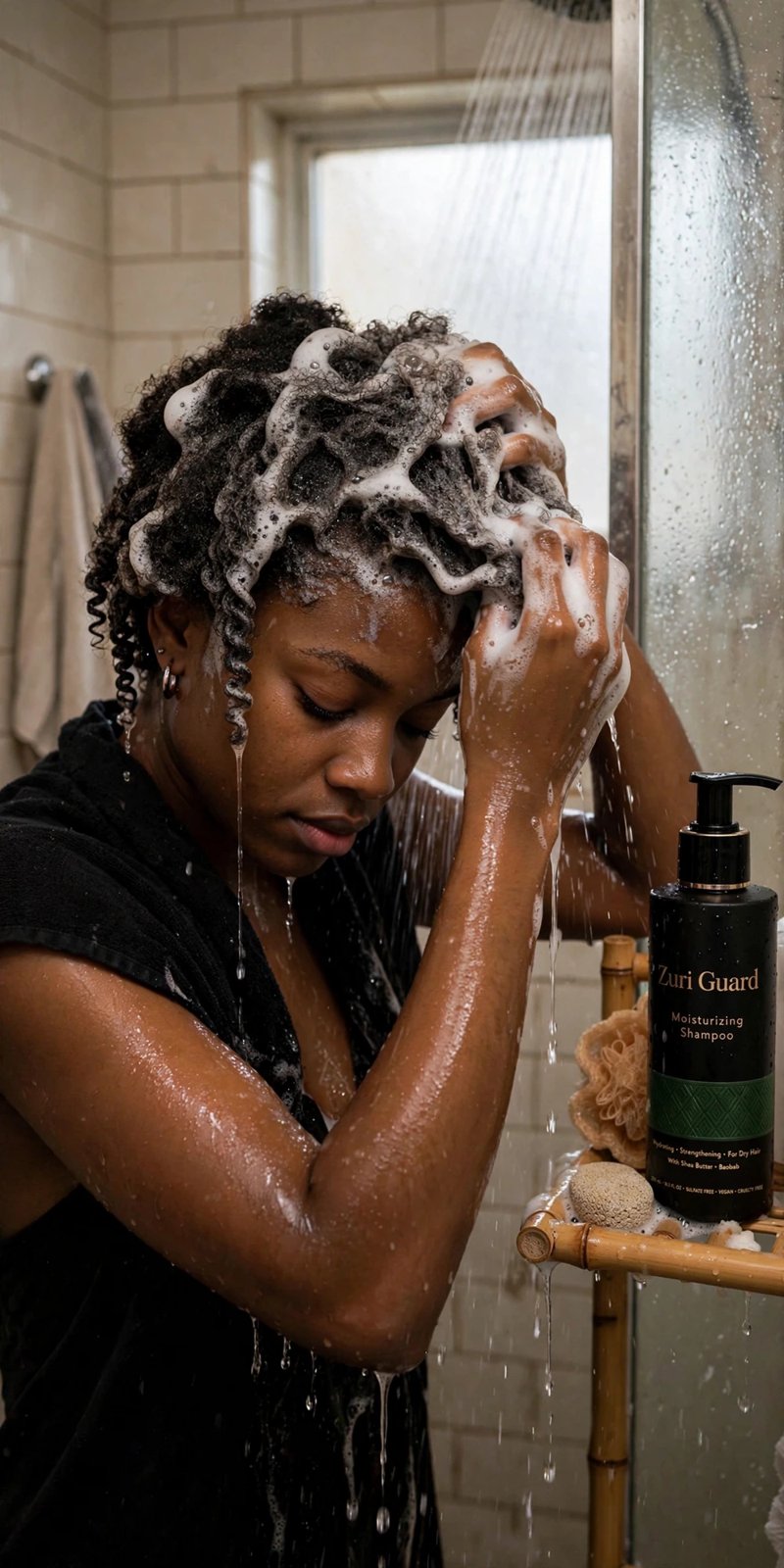 Wash day with the Moisturizing Shampoo