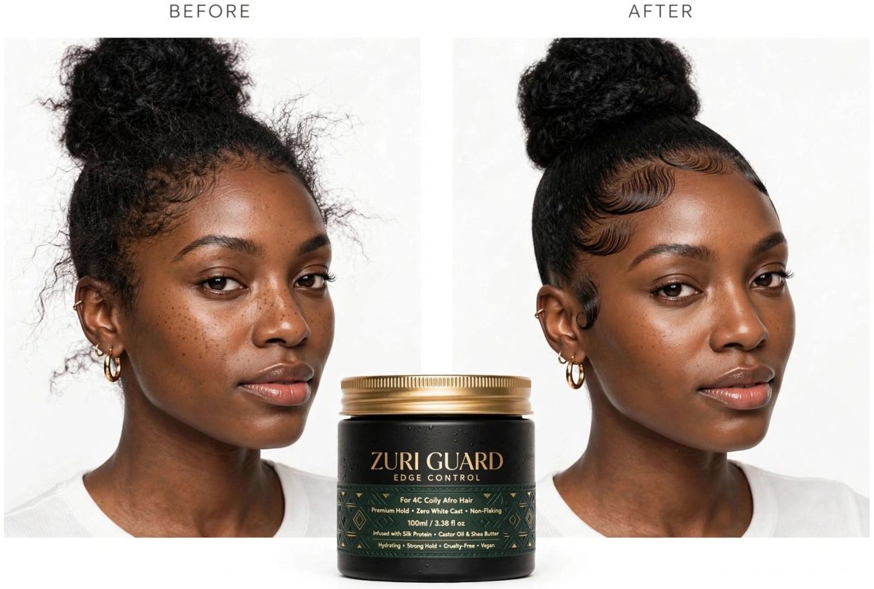 ZURI GUARD editorial photography — Castor Oil & Silk Protein